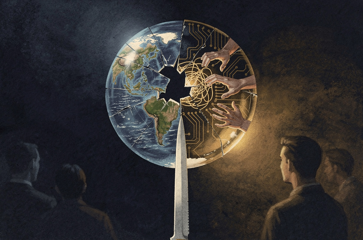 Editorial illustration for: Black Sea Shutdown, AI Reckoning, and a World Under Competing Resource Pressures