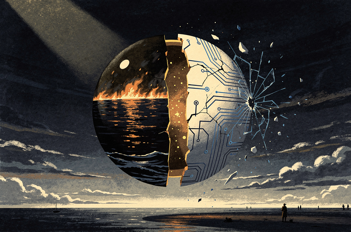 Editorial illustration for: Israeli Strikes, AI Hacking, and a Fracturing West: The World on Wednesday, July 29, 2026