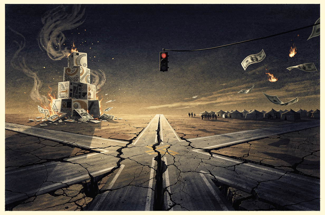 Editorial illustration for: San Diego at a Crossroads: Housing Gaps, Fire Risk, and a Commercial Market in Flux