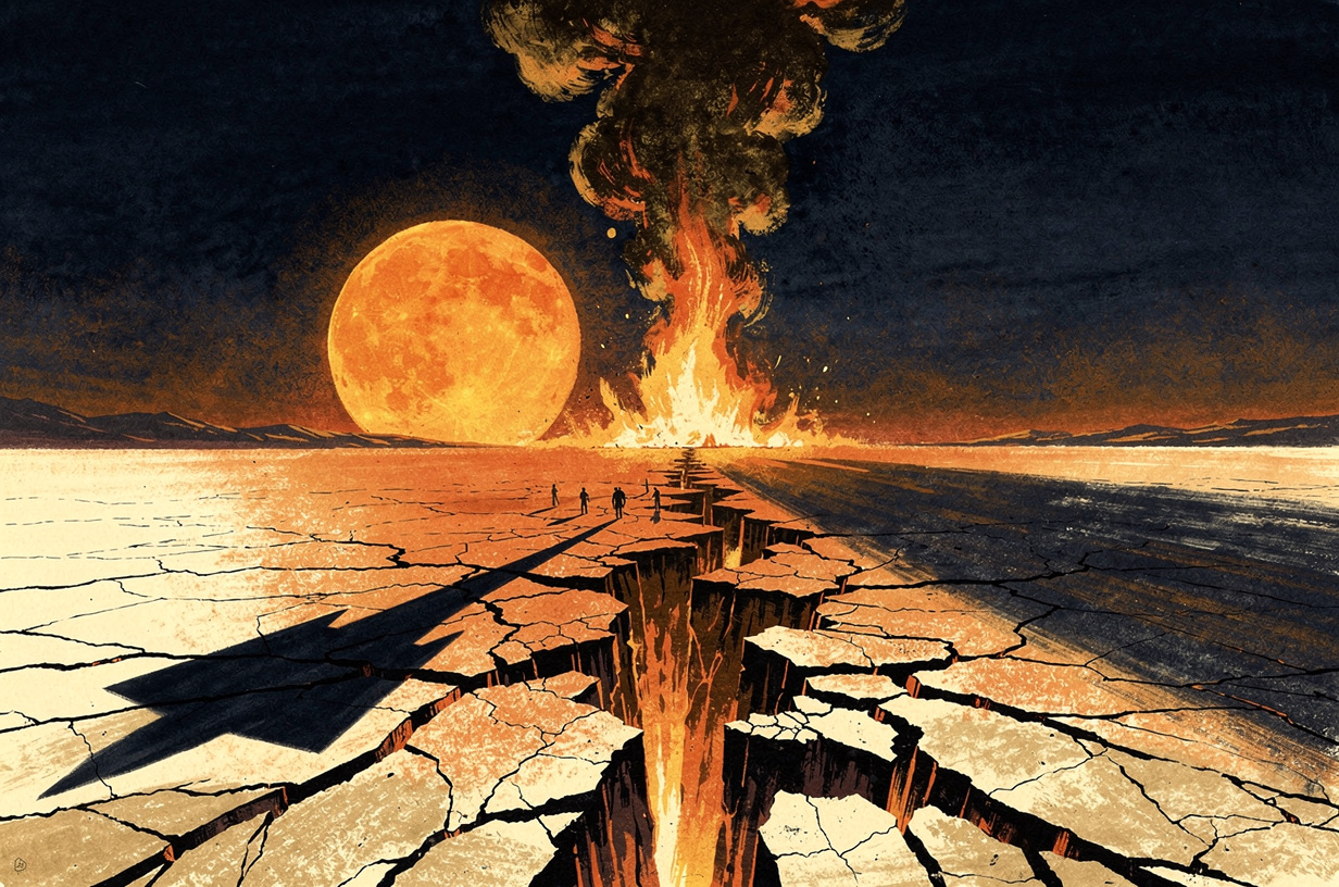 Editorial illustration for: F-35B Crash, Two Active Wildfires, and 119-Degree Desert Heat Define a Dangerous San Diego Weekend