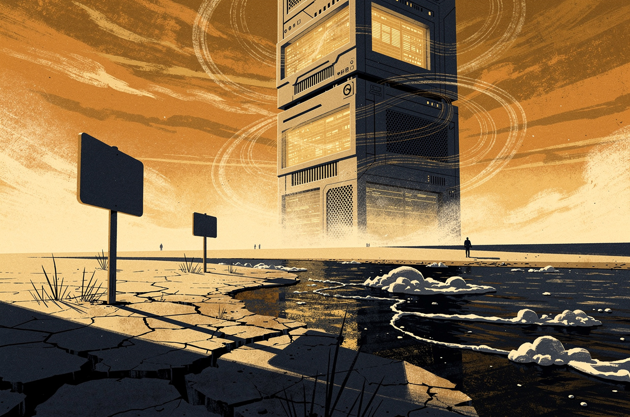 Editorial illustration for: San Diego Faces Heat, Beach Closures, and a Data-Center Reckoning as August Closes Out
