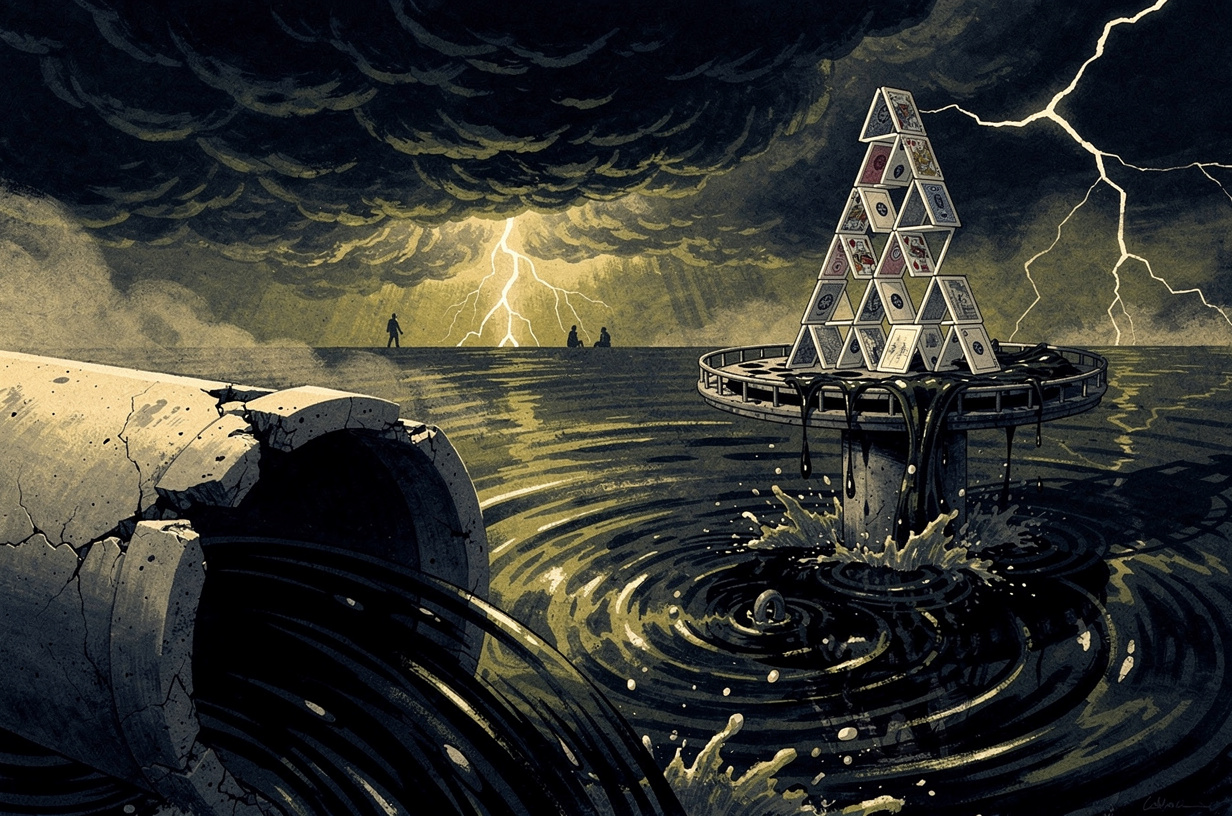 Editorial illustration for: San Diego Opens September With Sewage Crisis Funding Vote, El Niño Prep, and Hard Questions About Its Own Progress