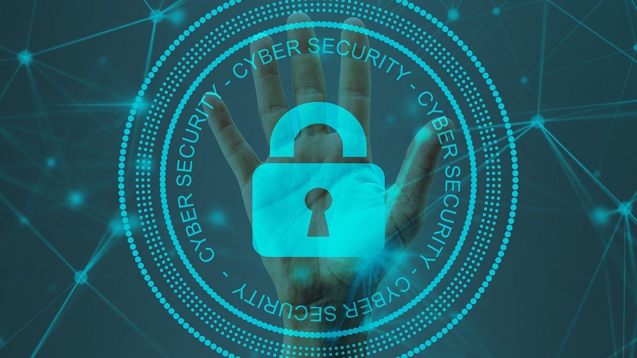 A glowing digital padlock icon overlaid on an abstract network connection diagram.