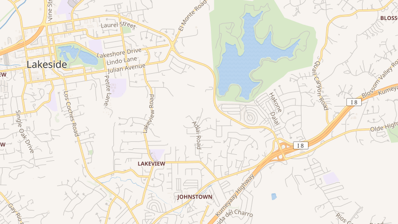 Map of Lakeside, CA