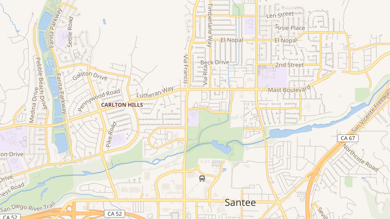 Map of 10129 Riverwalk Drive, Santee, CA
