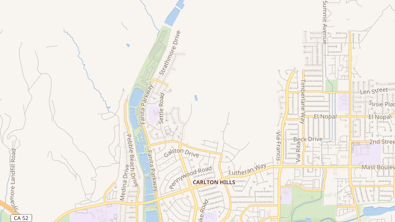 Map of Fanita Ranch, Santee, CA