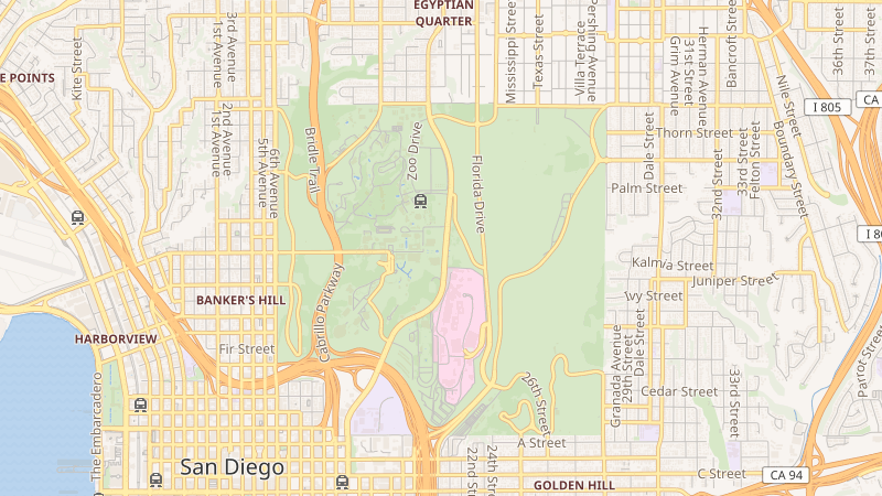 Map of Balboa Park, San Diego, CA