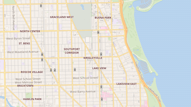 Map of Wrigley Field, Chicago, IL