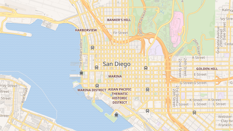 Map of San Diego City Hall, San Diego, CA