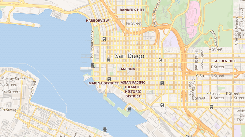 Map of 880 Front Street, San Diego, CA