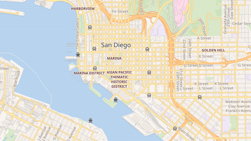 Map of Gaslamp Quarter, San Diego, CA