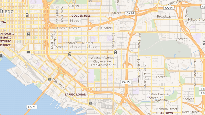 Map of Webster Avenue, Logan Heights, San Diego, CA