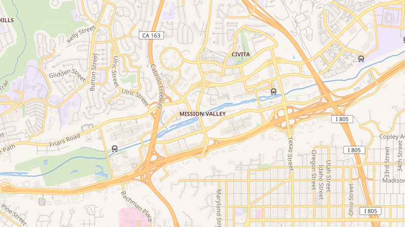 Map of Mission Valley, San Diego, CA
