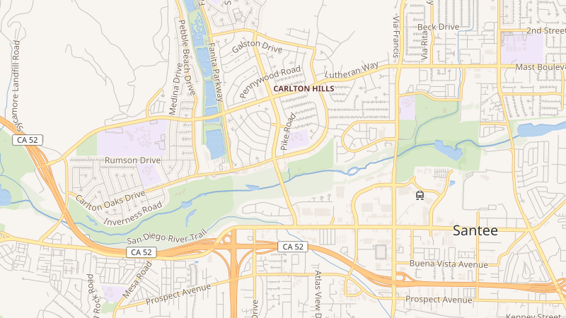 Map of 9225 Carlton Hills Boulevard, Santee, CA