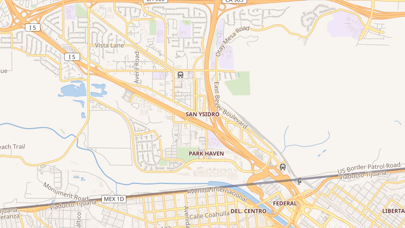 Map of San Ysidro, San Diego, CA