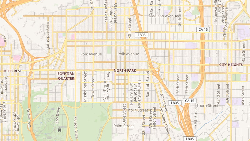 Map of North Park, San Diego, CA