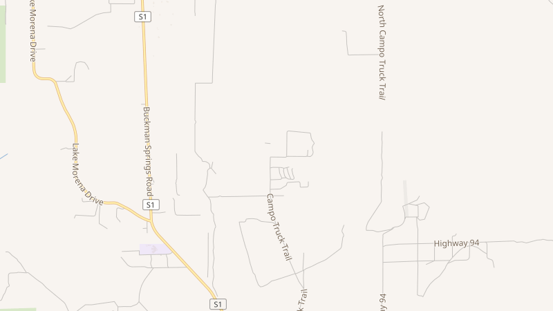 Map of Campo, San Diego County, CA