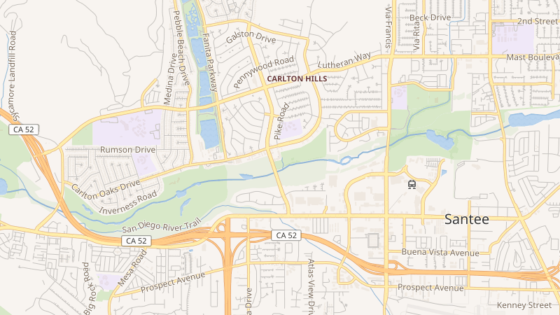 Map of Santee Branch Library, Santee, CA