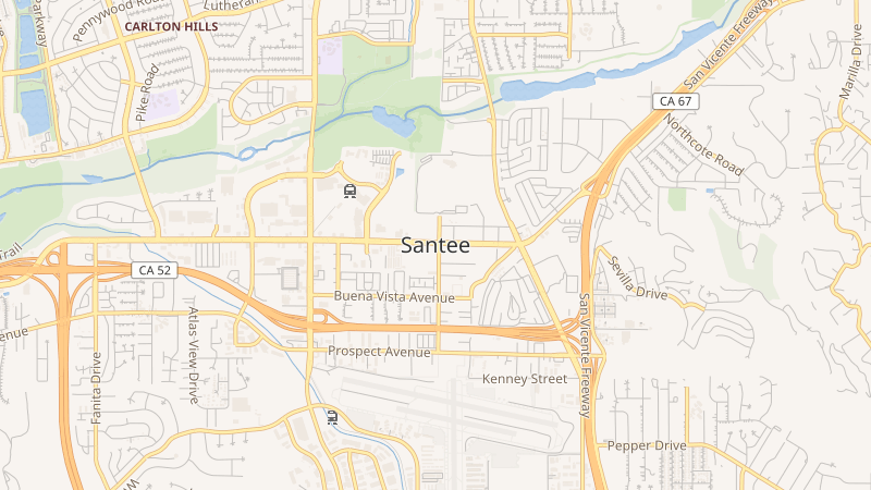 Map of Santee, CA