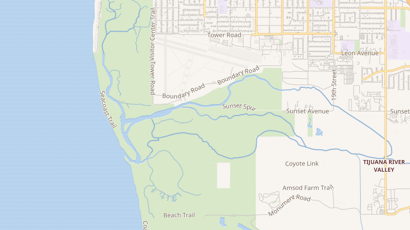 Map of Tijuana River, San Diego County, CA